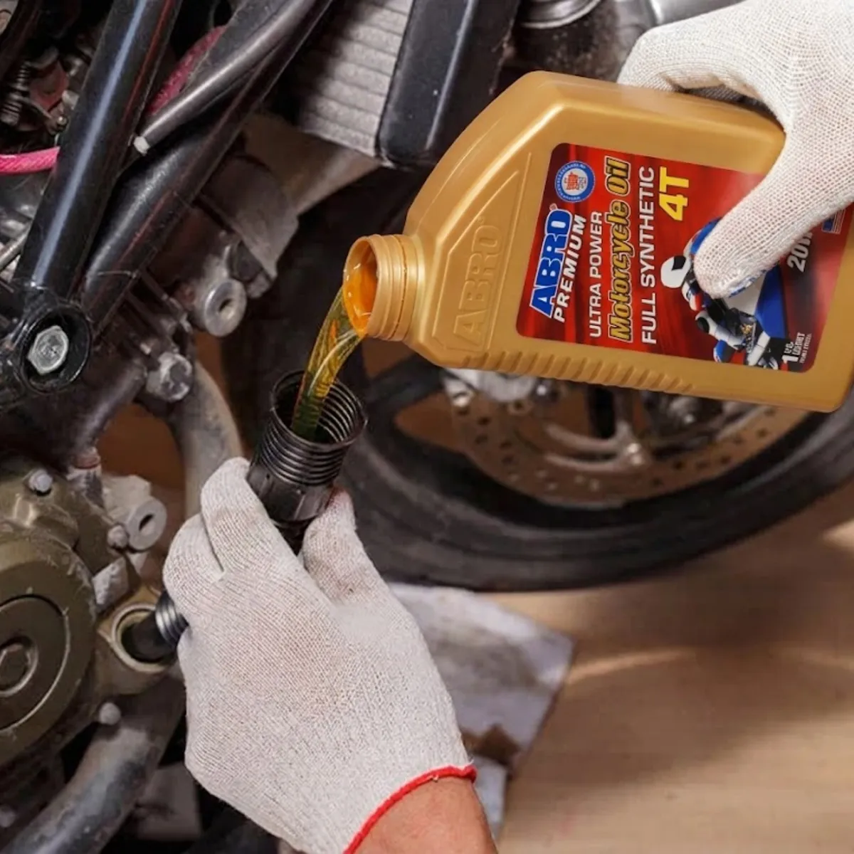 ABRO - Aceite para Moto 4T Full Sintético 20W50 SP JASO MA2 1QT