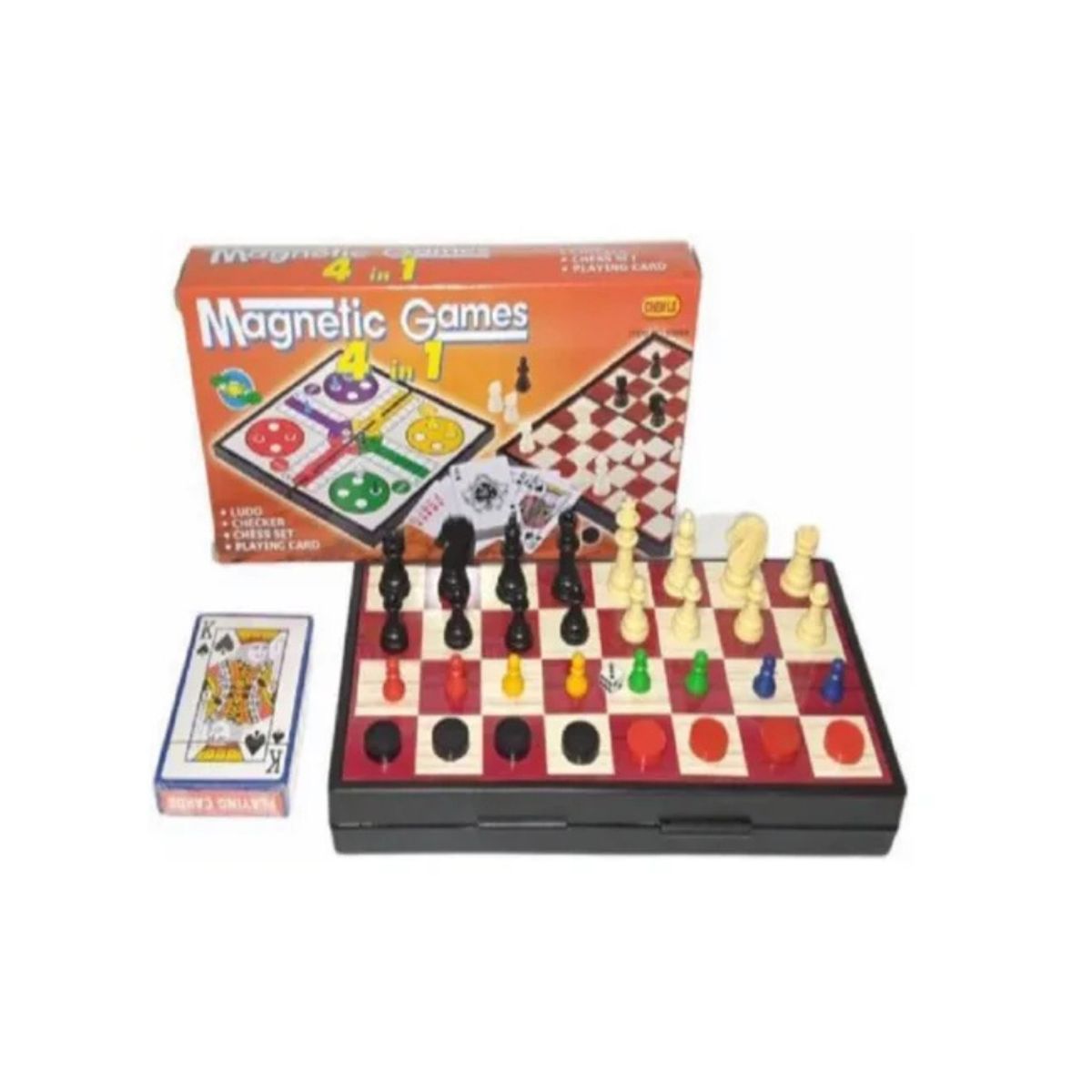 GENERICO - Divertido Juego de Mesa Ajedrez Imantado 4 en 1