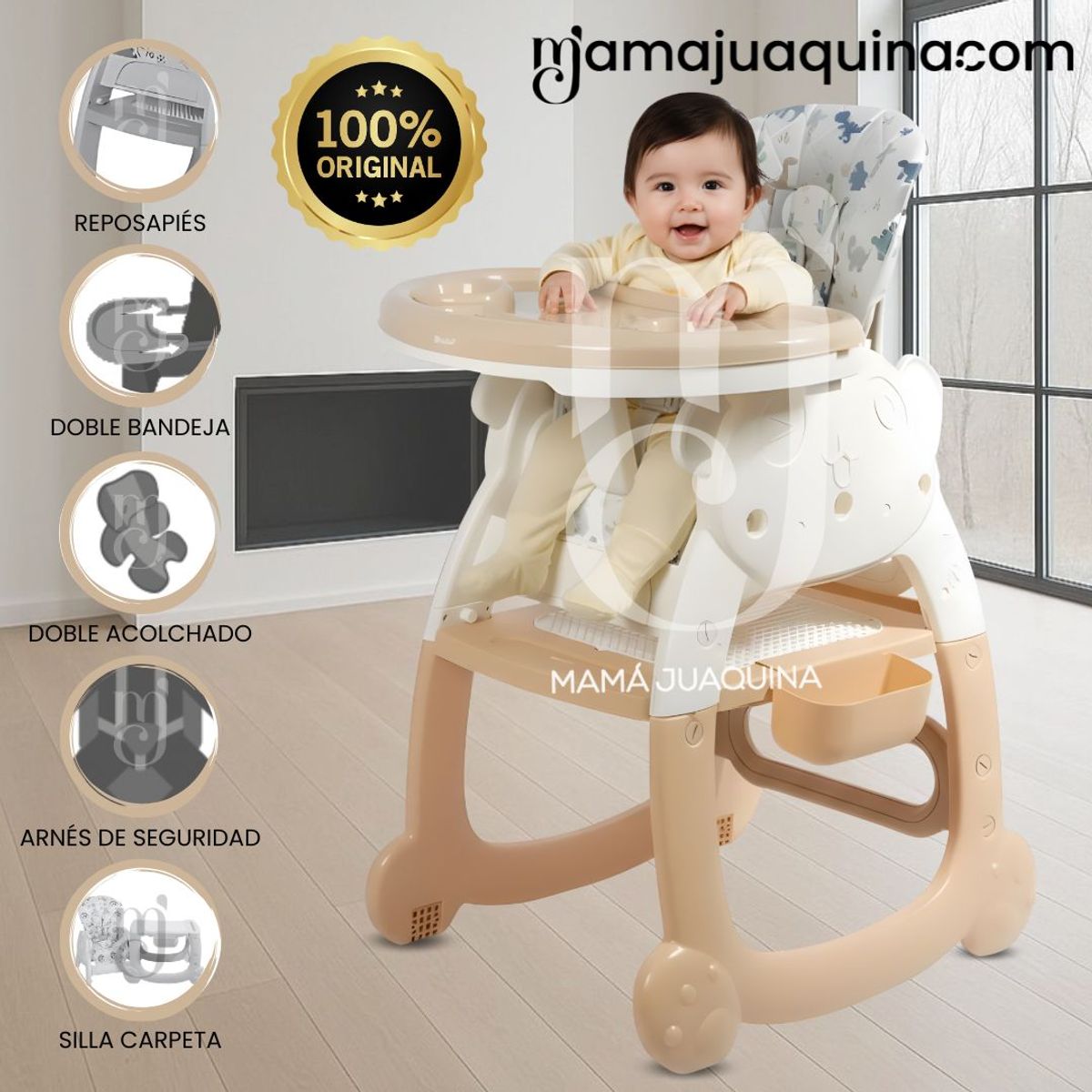 Baby - Silla de Comer de Lujo «ARTTIE» Edición Limitada Beige