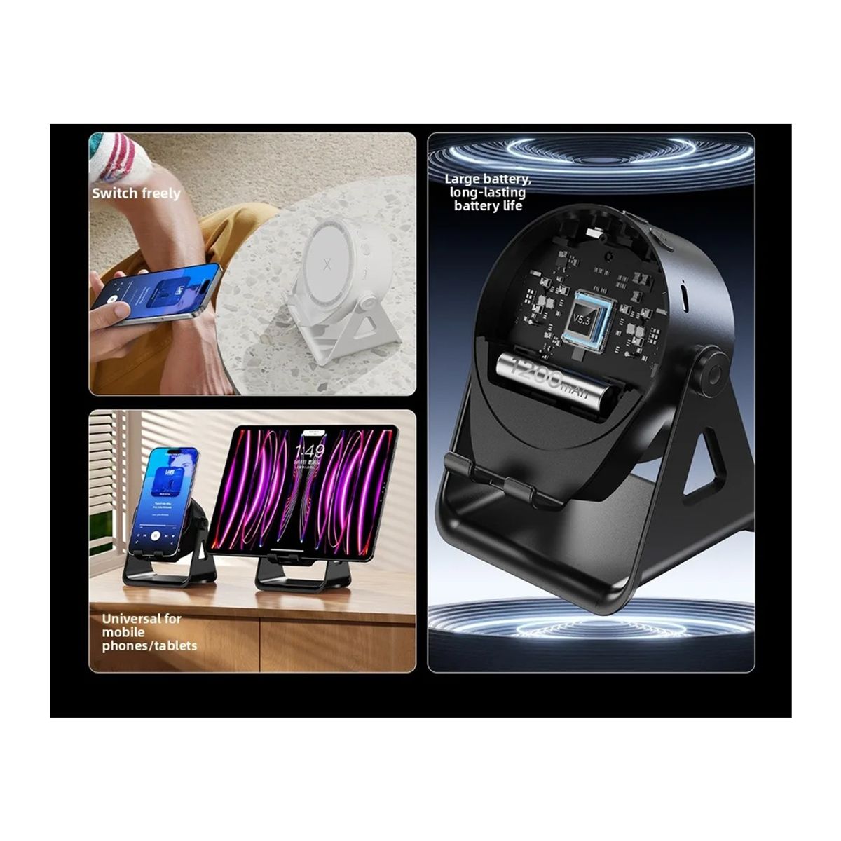 GENERICO - Altavoz con Inducción de Audio y Amplifica el Sonido con Soporte de Celular Bluetooth 5.3