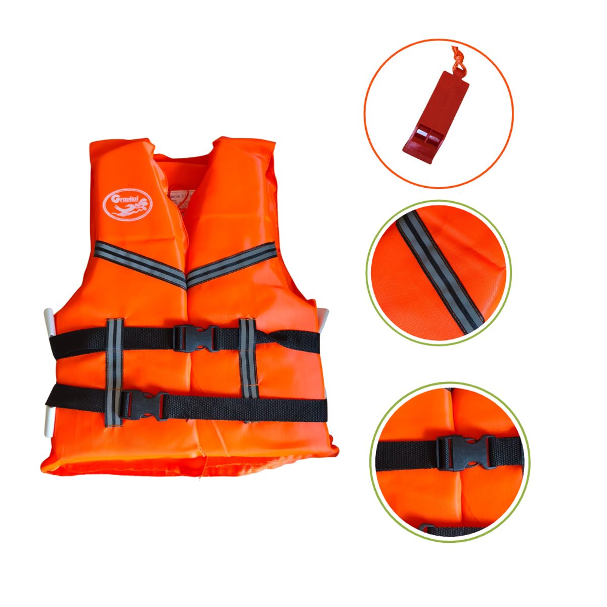 GRAVITAL - Chaleco Salvavidas  con silbato Gravital sin cuello Naranja Para Niños