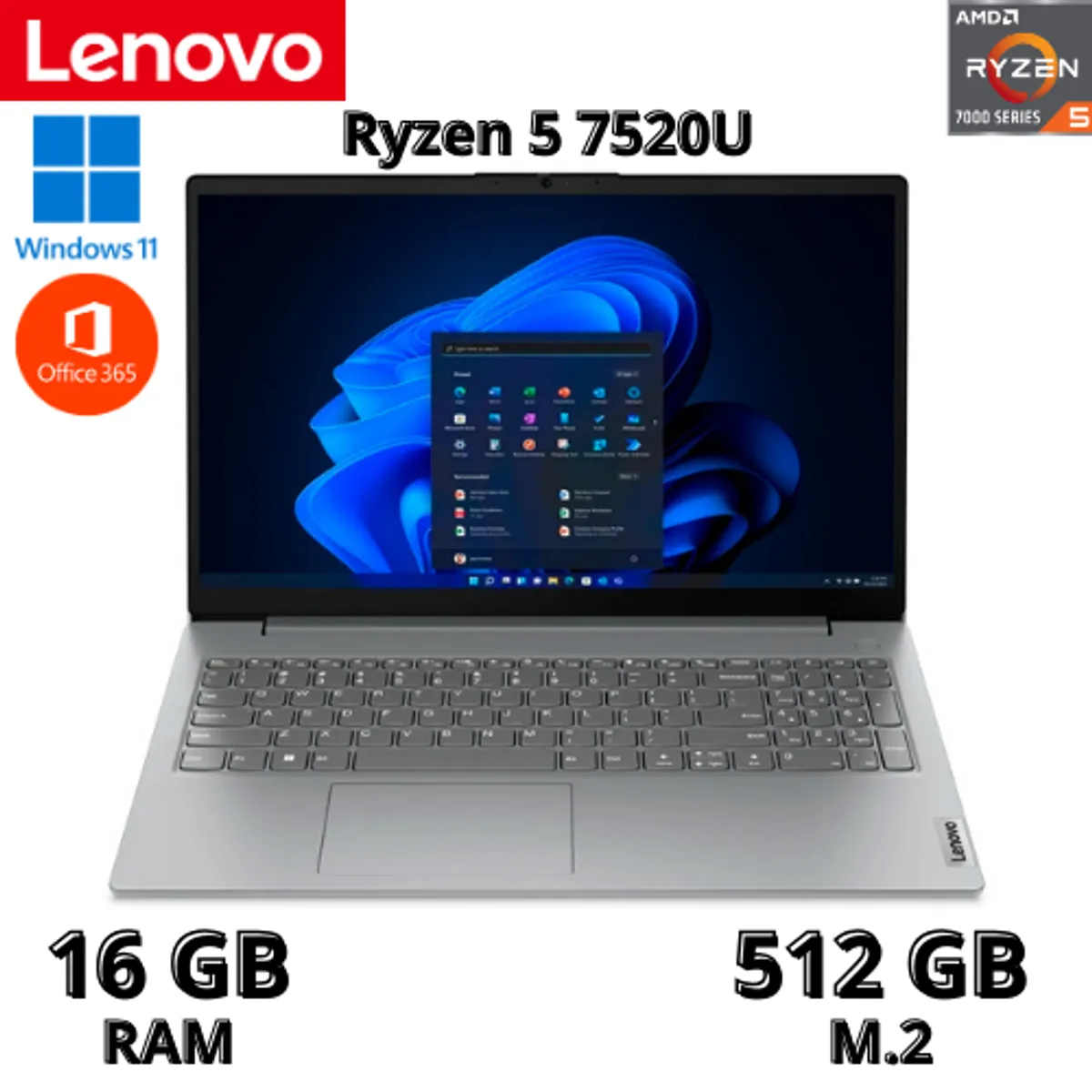 LENOVO - LAPTOP LENOVO V15 G4 R5 7520U 16GB RAM 512GB SSD 15.6P FHD
