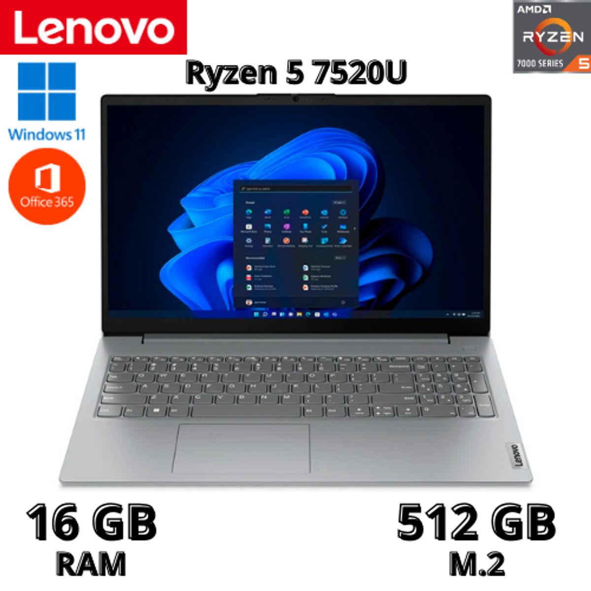 LENOVO - LAPTOP LENOVO V15 G4 R5 7520U 16GB RAM 512GB SSD 15.6P FHD