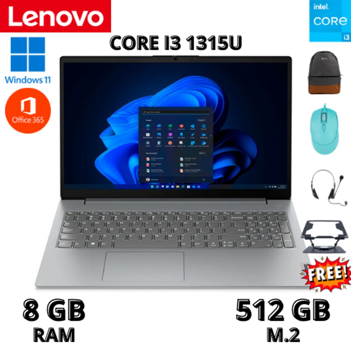 LENOVO - Laptop Lenovo V15 G4 IRU, 15.6"  Core i3-1315U 8GB Ram 512GB Ssd