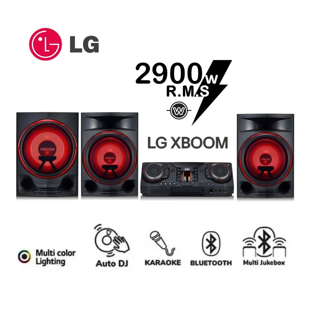 LG - Minicomponente LG XBOOM CL88 2900W Bluetooth Karaoke Party Link