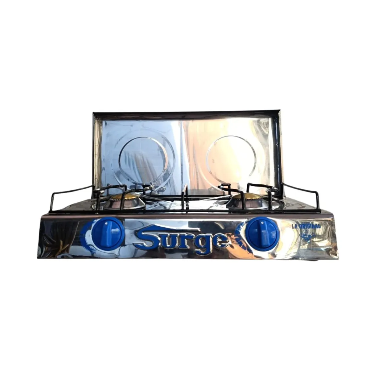 COCINAS SURGE - Cocina de mesa 2 hornillas de acero inoxidable con tapa marca Surge