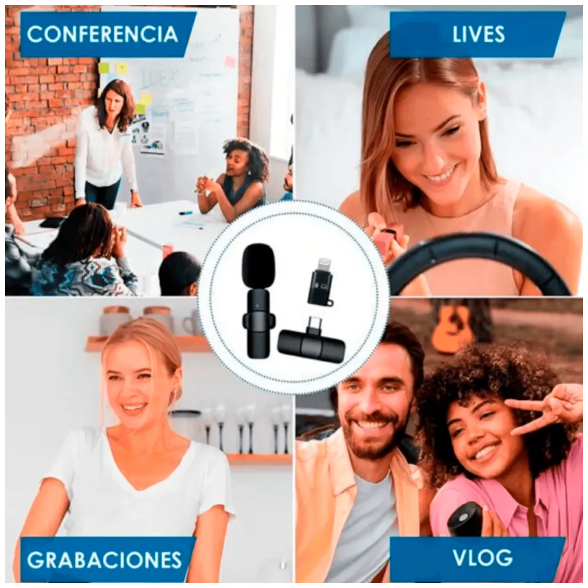 GENERICO - Micrófono Solapero Inalámbrico Dual K11