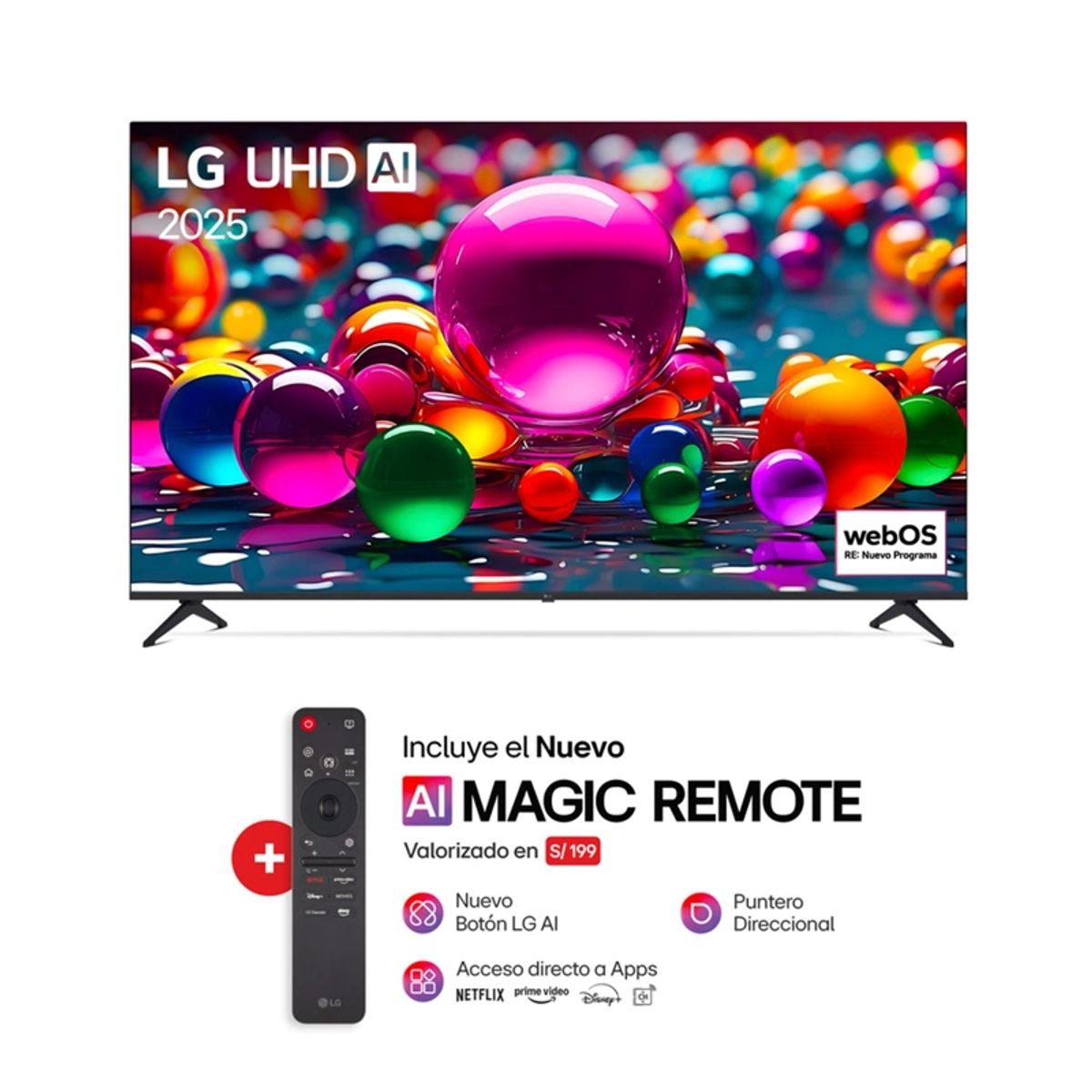 LG - TELEVISOR SMART TV LG LED 4K ULTRA HD 86 86UA8050PSA CON THINQ AI 2025