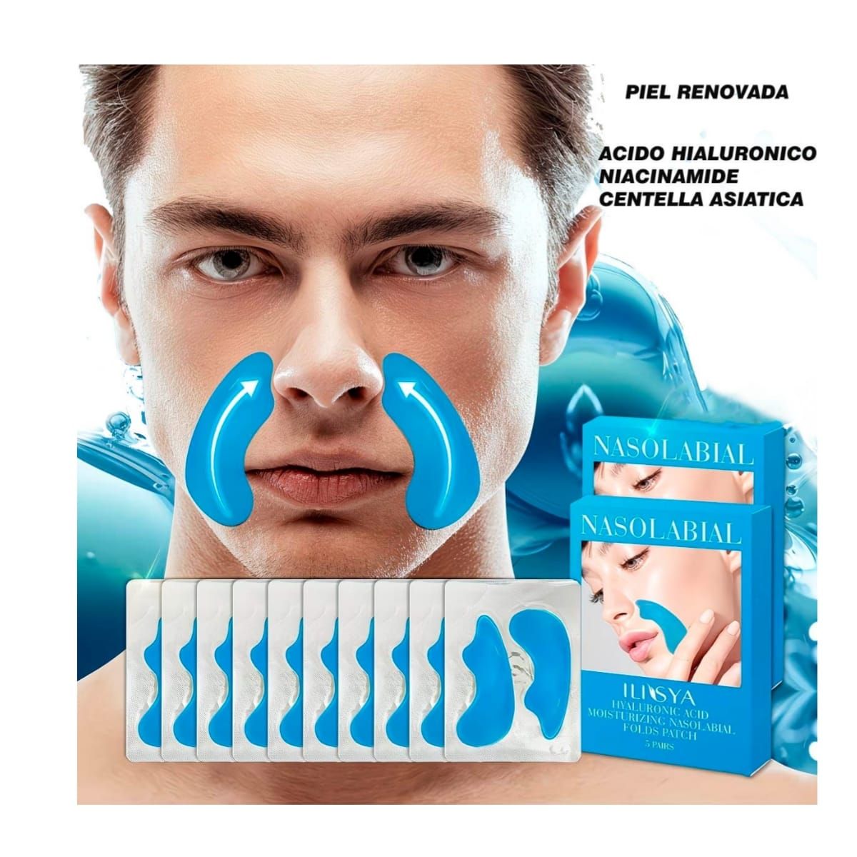 GENERICO - 10 PARCHE NASOLABIAL REGENERANTE REPARADOR DESINFLAMANTE TRATAMIENTO