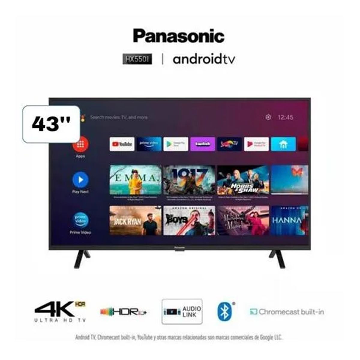 PANASONIC - Televisor Panasonic LCD 4K UHD Smart 43"  - TC-43HX550P