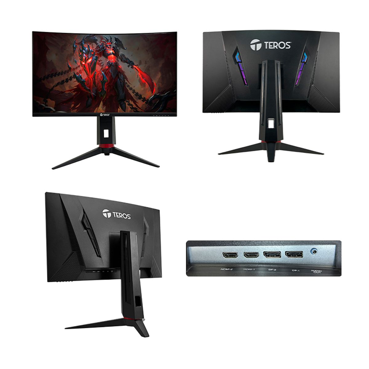 Teros - Monitor curvo gaming TEROS TE-2767G 27 QHD VA 180Hz 1ms HDMI DP AUDIO OUT negro