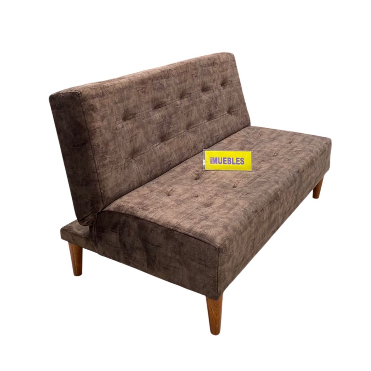 TEMEL - Sofá Cama Modelo Futón 1.50 m color Chocolate - TEMEL