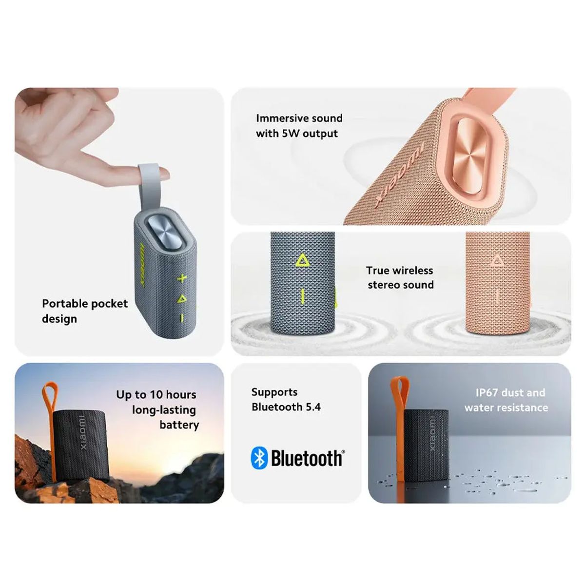 XIAOMI - Parlante Inalámbrico Xiaomi Sound Pocket Gris Portátil
