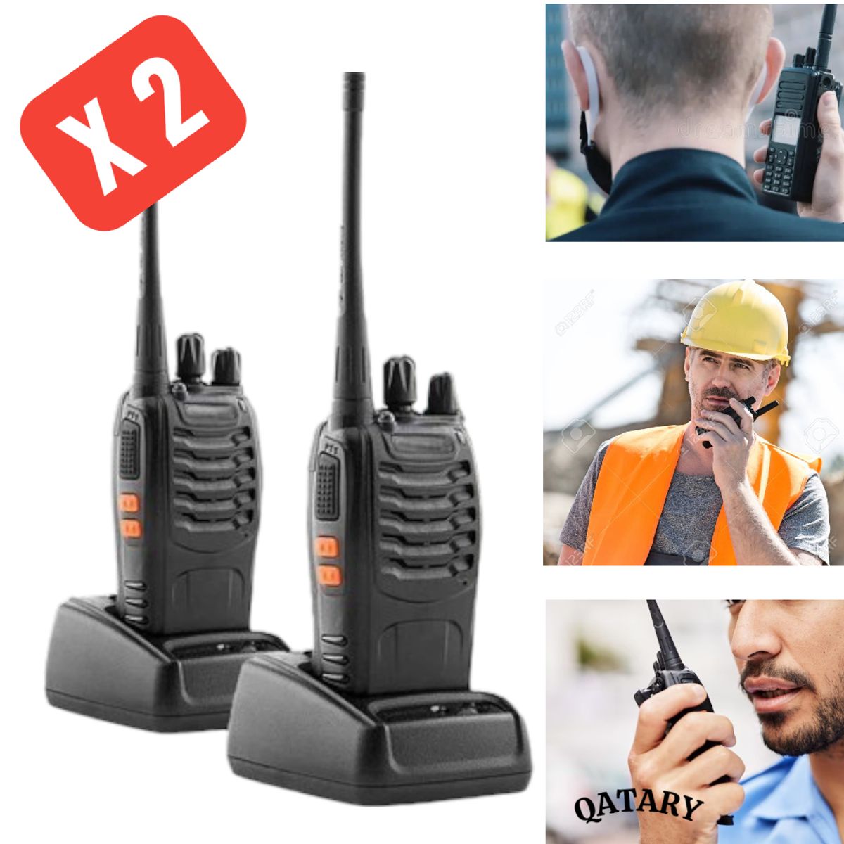 OEM - Radios 888S de Comunicación Pack 2 Unidades - 16 Canales UHF Recargables con Linterna