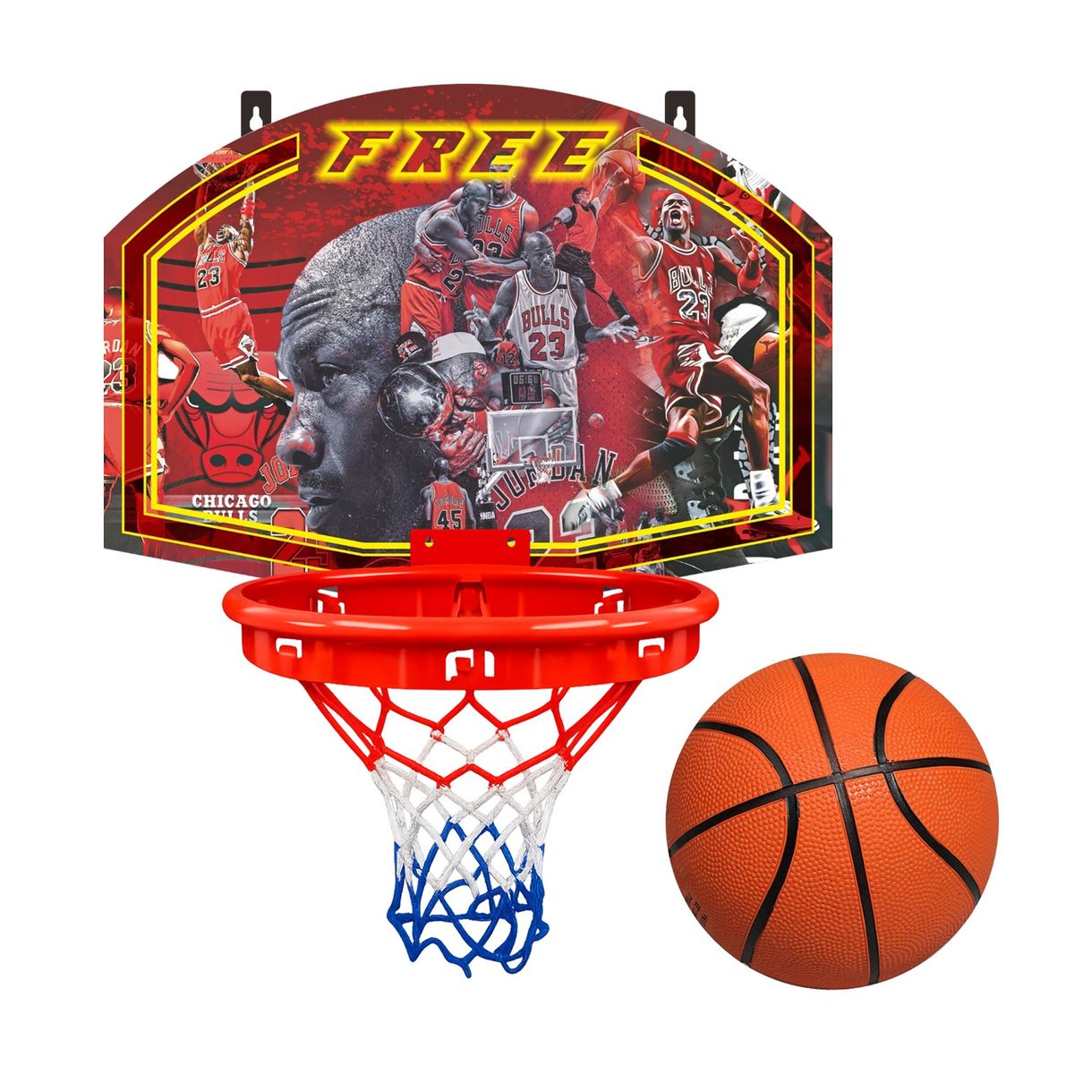 TABLERO DE BÁSQUET PARA PARED MÁS ARO, RED Y PELOTA OFICIAL TALLA 7  RECREATIVO, marca GENERICO - Foto Principal