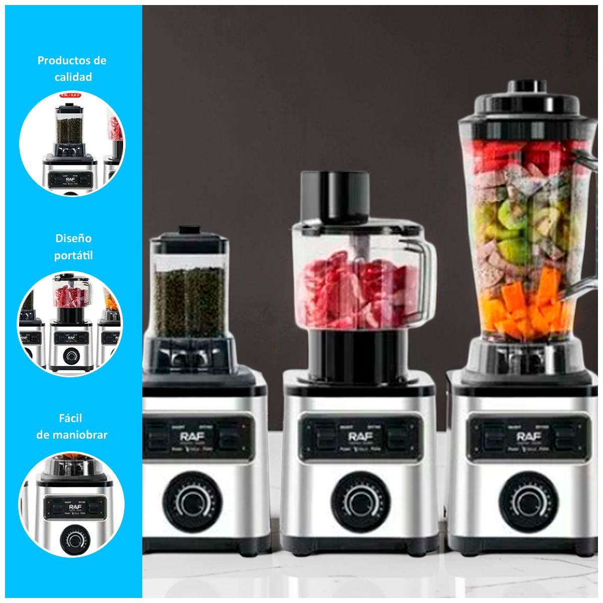 GENERICO - LICUADORA RAF ELÉCTRICA 3 EN 1