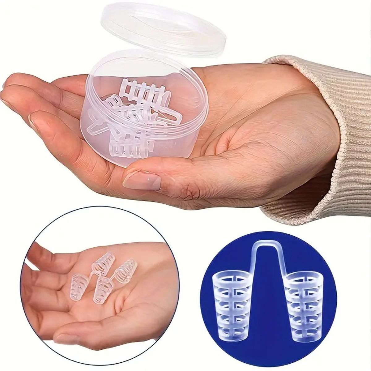 GENERICO - Clip Antironquidos Para evitar Roncar y Dormir sin problemas - 4 Unidades