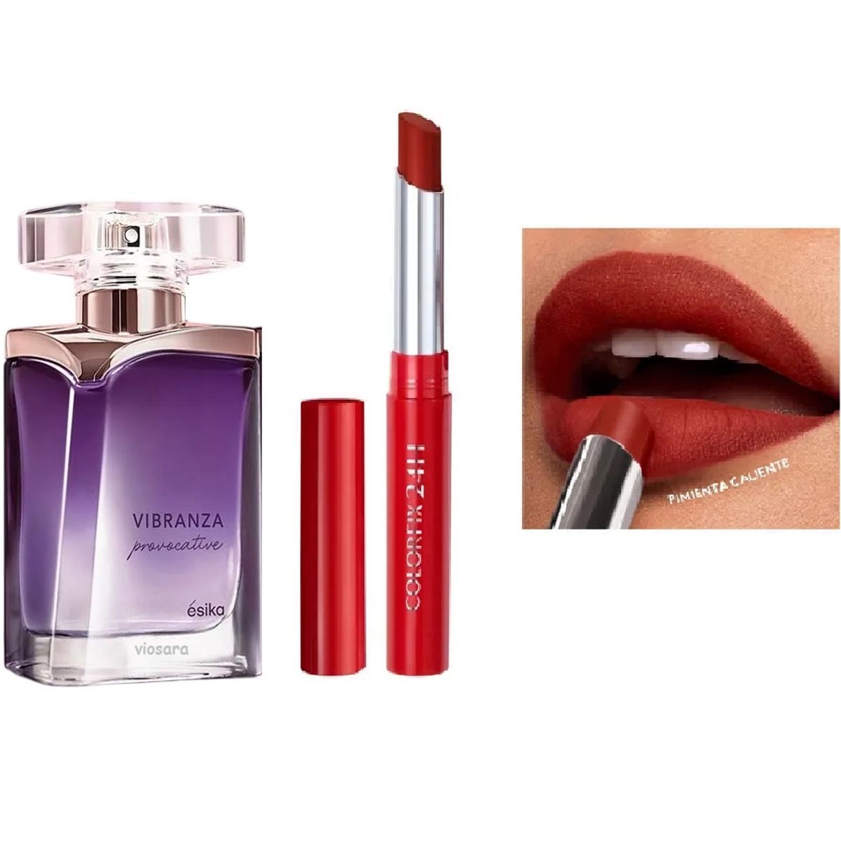 ESIKA - Perfume Vibranza Provocative de Mujer mas Labial Pimienta caliente - Esika