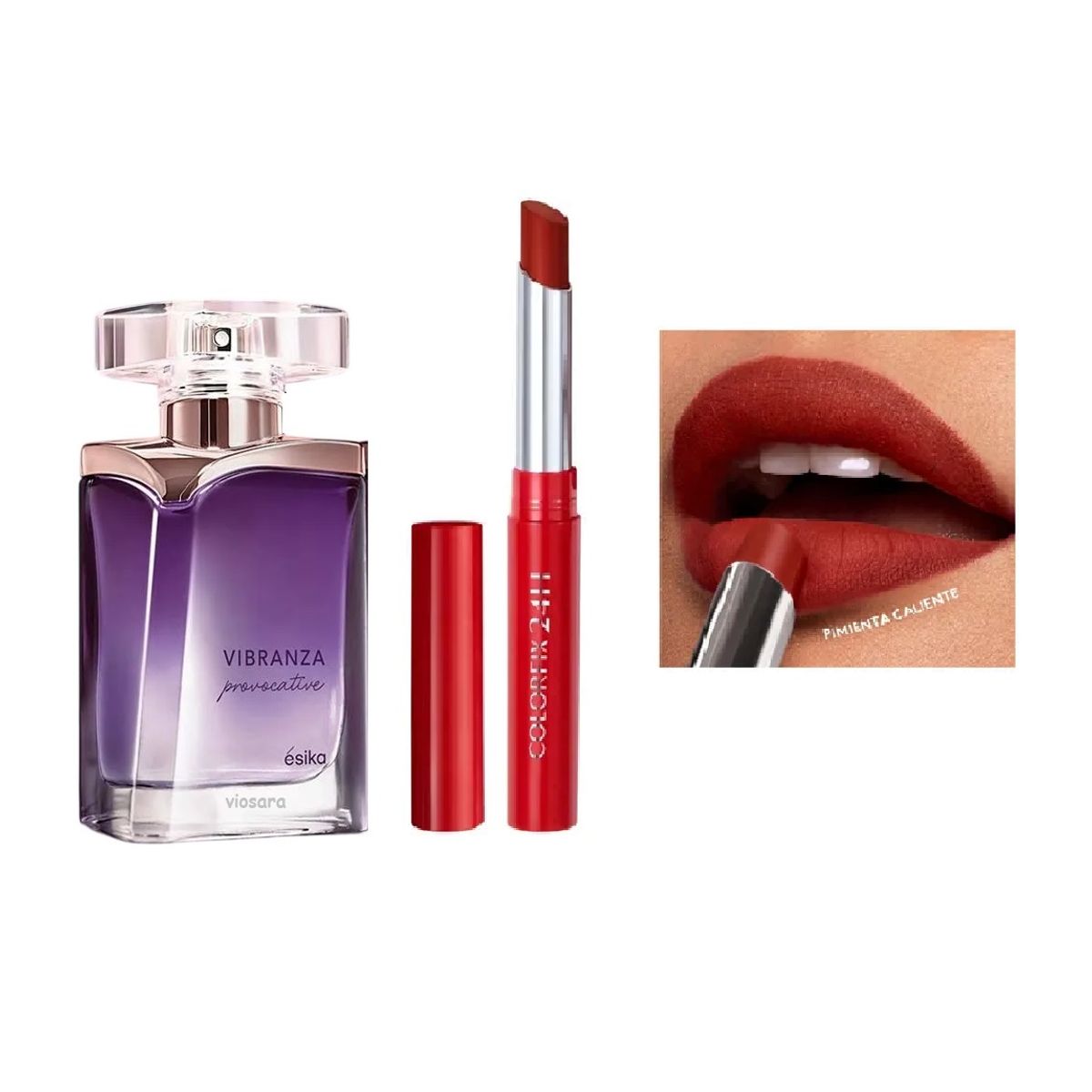 ESIKA - Perfume Vibranza Provocative de Mujer mas Labial Pimienta caliente - Esika