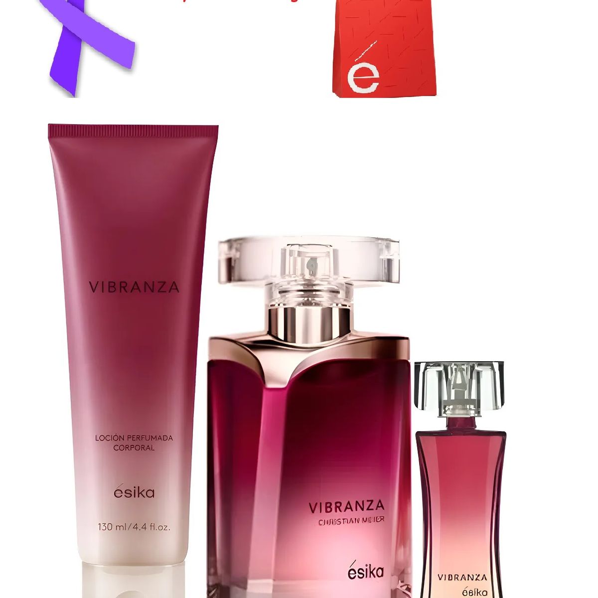 ESIKA - Perfume Vibranza + loci0n 130 ml + mini vibranza 7.5 ml Dia de la Mujer