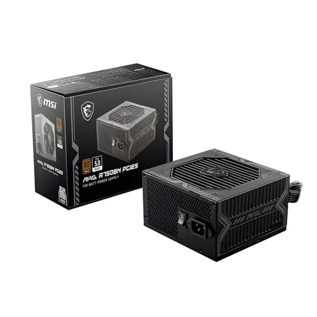 Msi - Fuente De Poder Msi Mag A750Bn 750W 80 Plus Bronze - Eficiencia Y Rendimiento Para Tu Pc