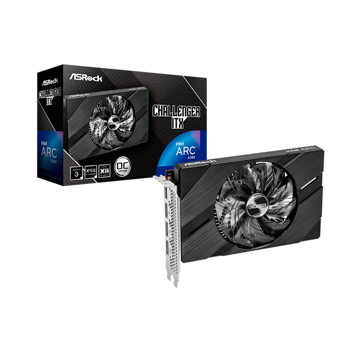 ASROCK - Tarjeta De Video Asrock Intel Arc A380 Challenger Itx 6Gb Oc - Rendimiento Superior Gddr6