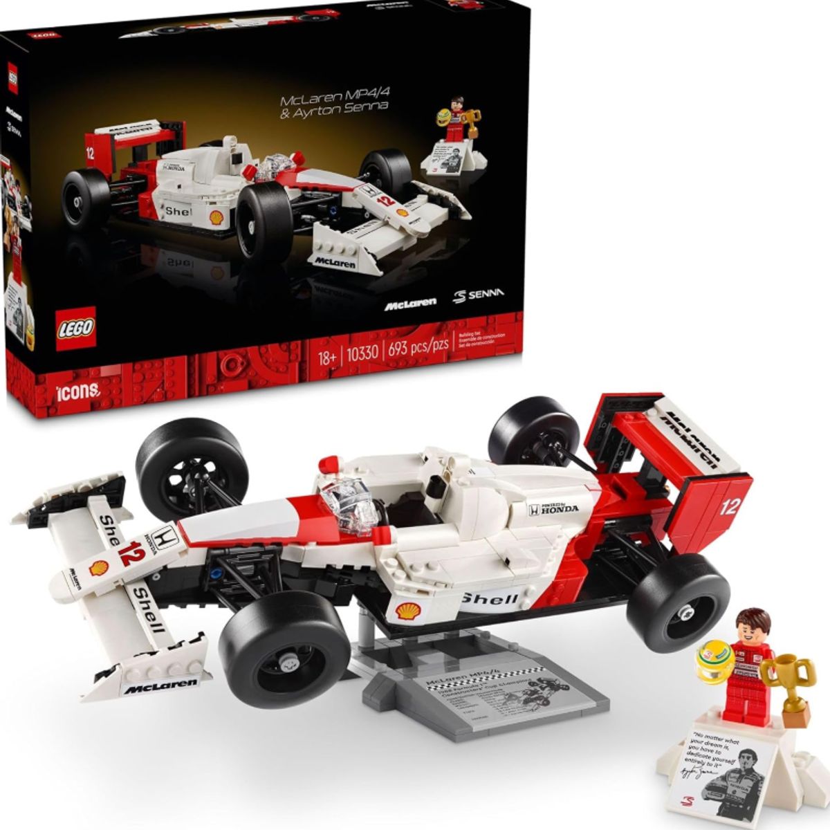 LEGO - LEGO Icons McLaren MP4/4 & Ayrton Senna Model Race Car 10330