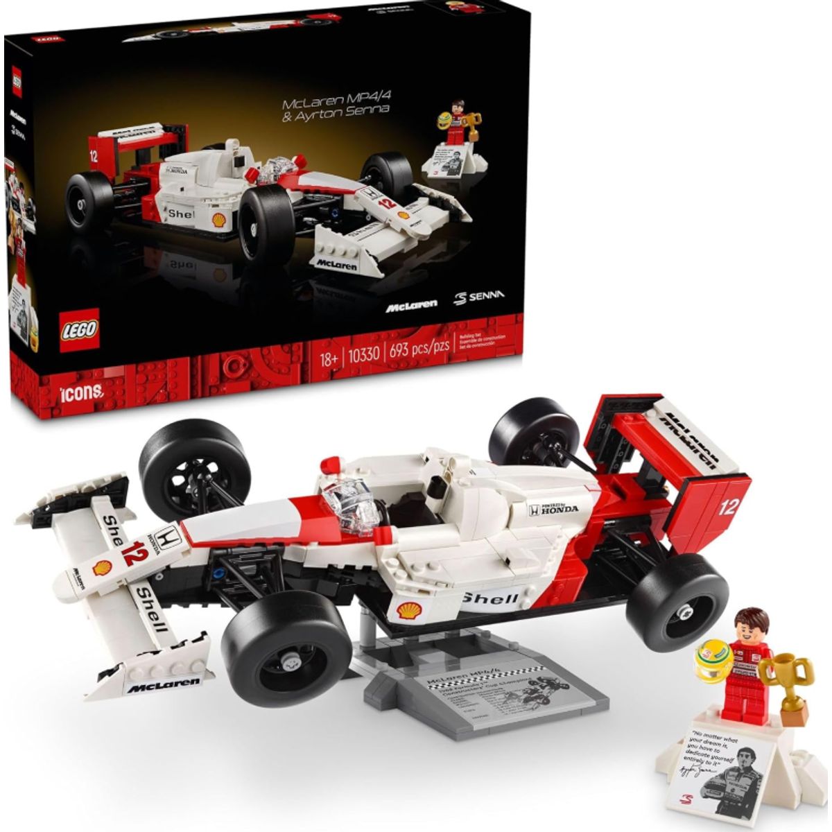 LEGO - LEGO Icons McLaren MP4/4 & Ayrton Senna Model Race Car 10330