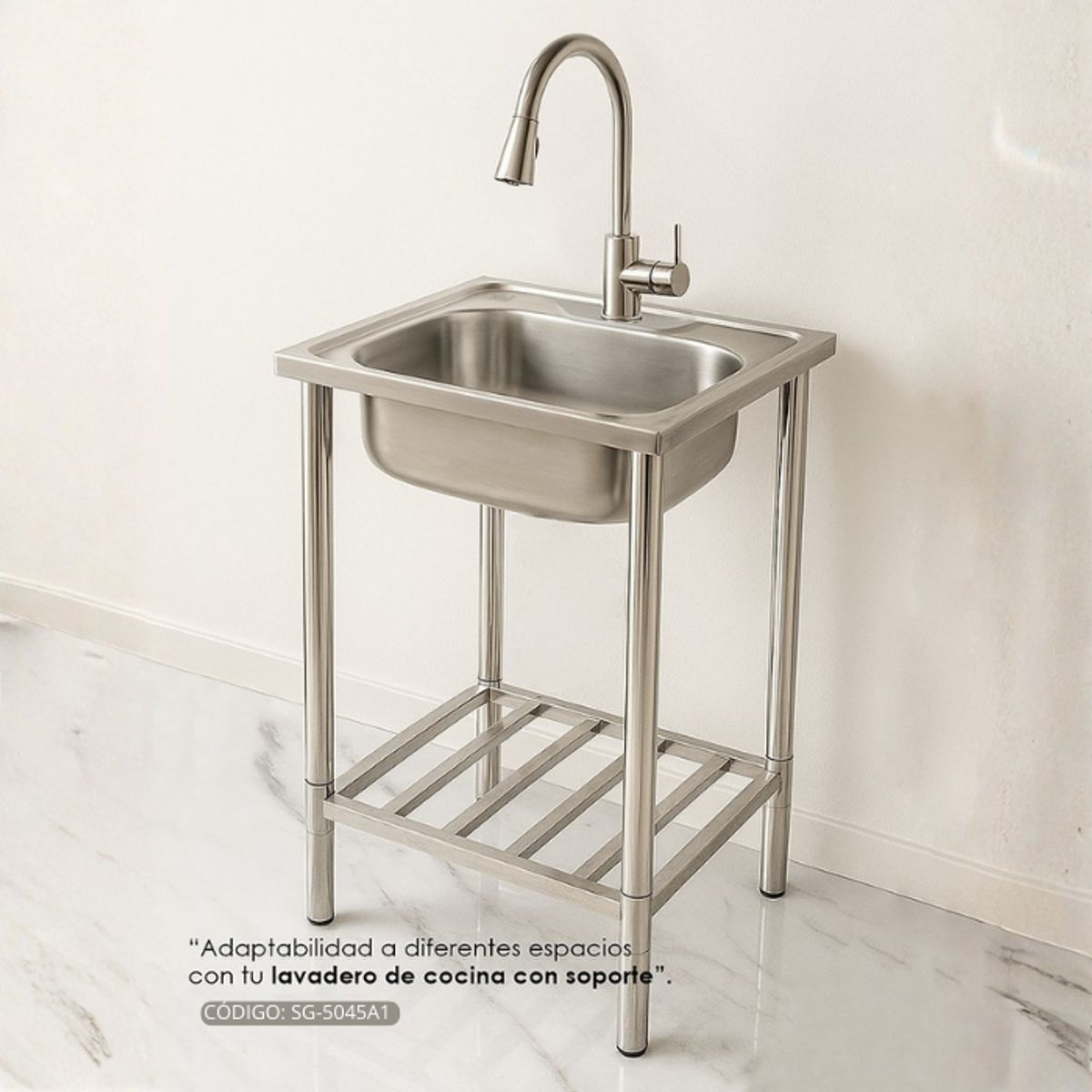 LAVADERO DE COCINA  CON SOPORTE DE ACERO SG-5045A1, marca XM - Foto 2