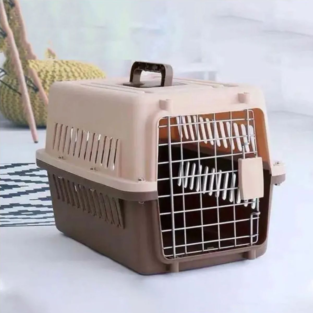 GENERICO - KENNEL L70 - TRANSPORTADOR PARA MASCOTAS - MARRÓN