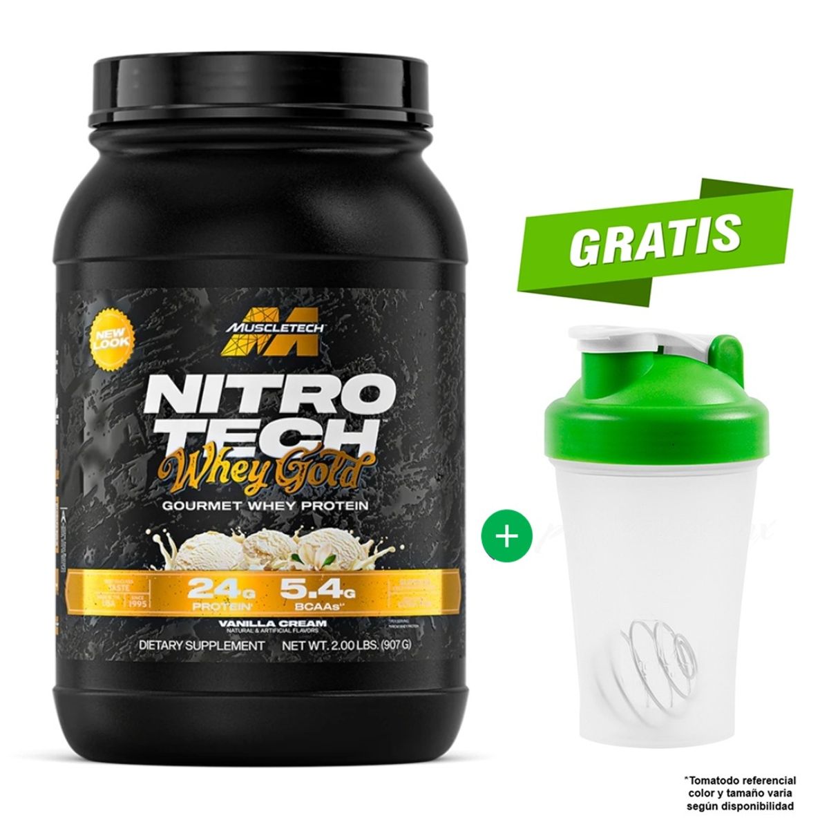 MUSCLETECH - Nitro Tech Whey Protein 907 gr / 907 gramos Muscletech Vainilla