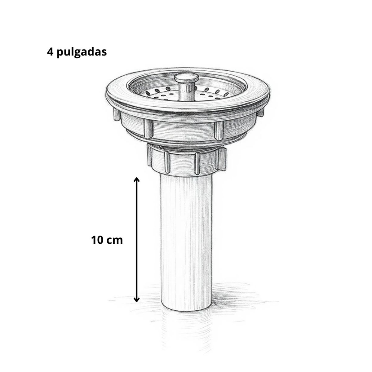 APACHE - Desague canastilla cromado PVC 4 para lavadero APACHE