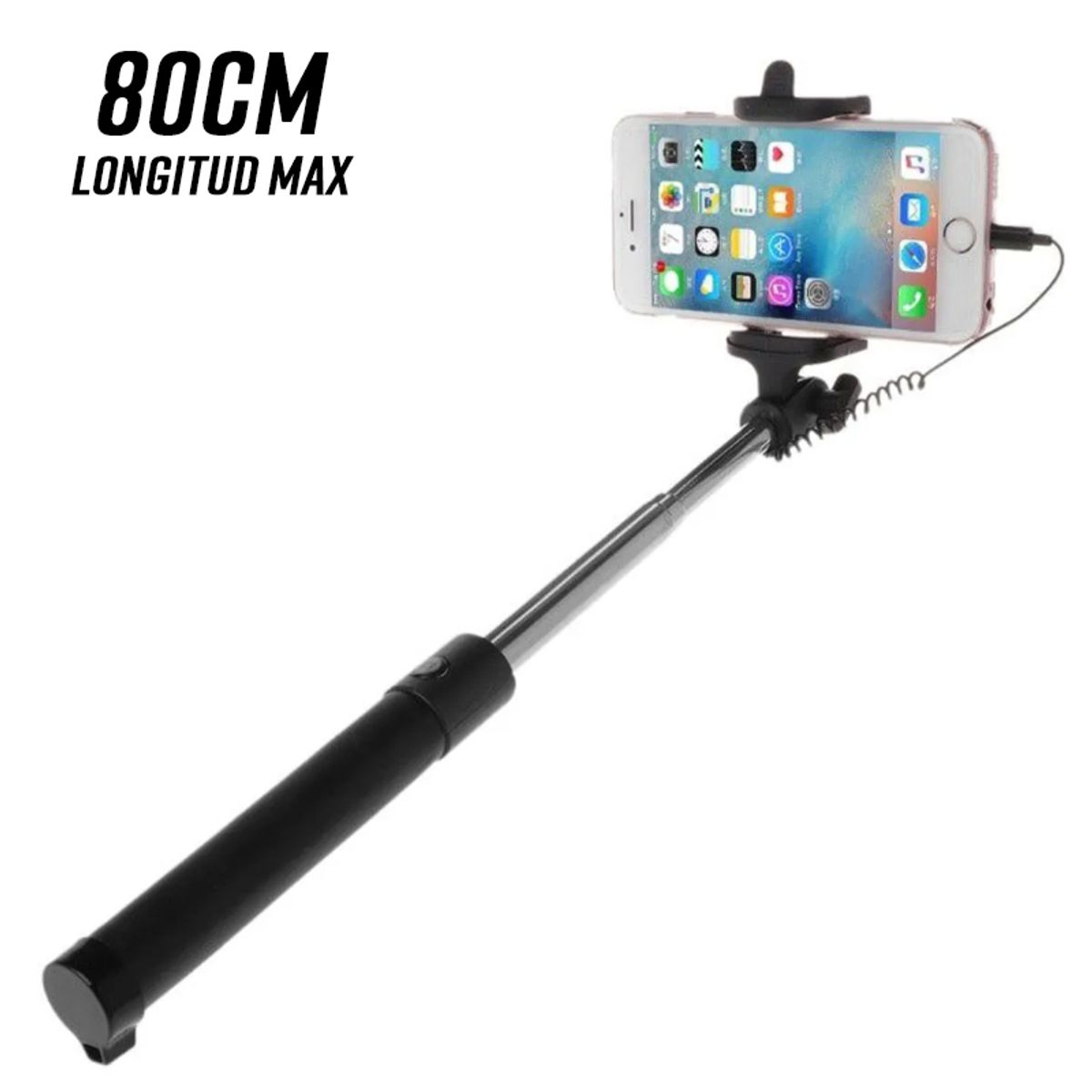 GENERICO - Selfie Stick Palo con cable de 78cm - No necesita bluetooth