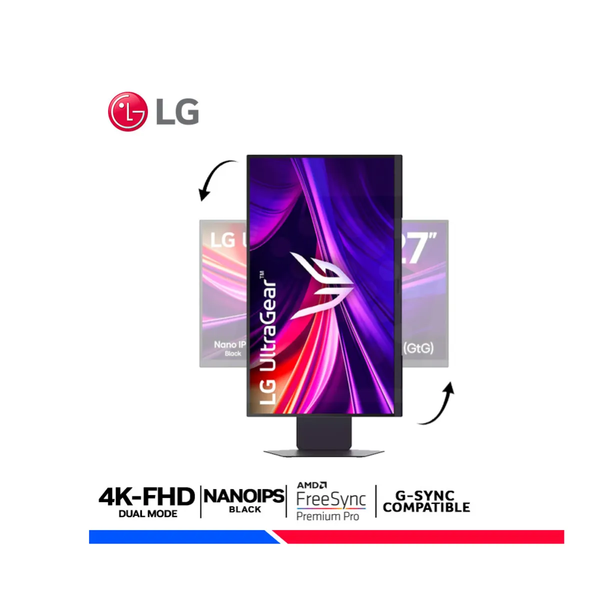LG - MONITOR LG UltraGear 27G850A-B IPS, UHD 4K, DUAL MODE 4K 240Hz  FHD 480Hz, 1ms