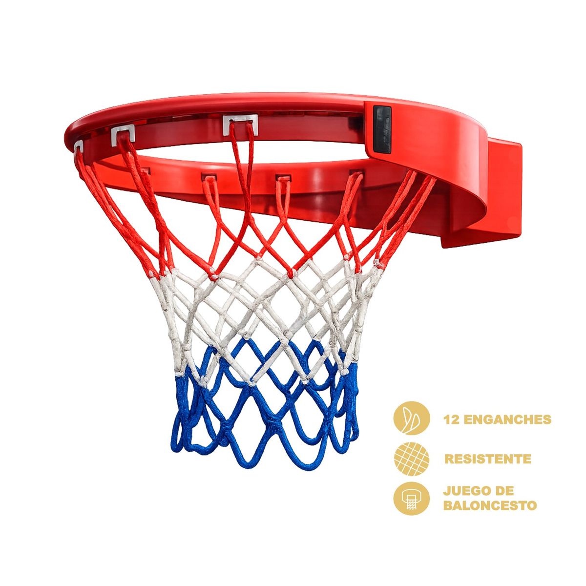 GENERICO - ARO DE BÁSQUET PROFESIONAL ACERO SÓLIDO MEDIDA OFICIAL 45cm.DIAMETRO