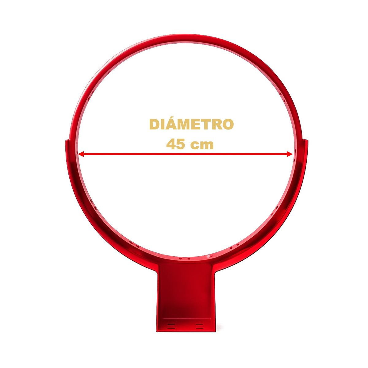 GENERICO - ARO DE BÁSQUET PROFESIONAL ACERO SÓLIDO MEDIDA OFICIAL 45cm.DIAMETRO