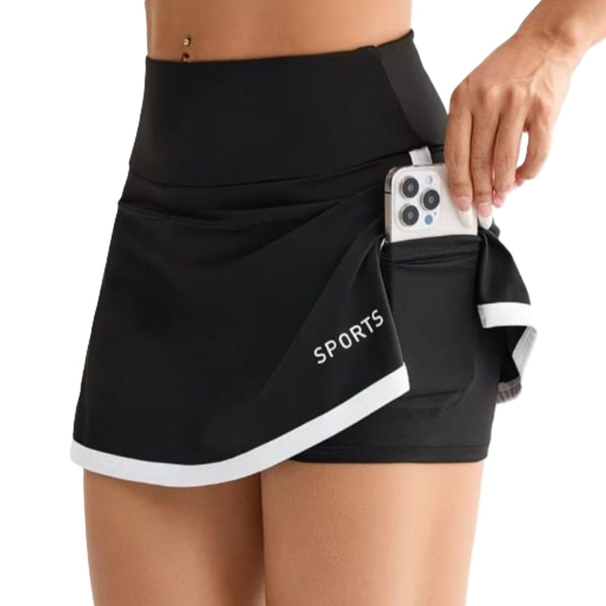 EPAUS - Falda Short Deportivo Mujer con Bolsillo Lateral