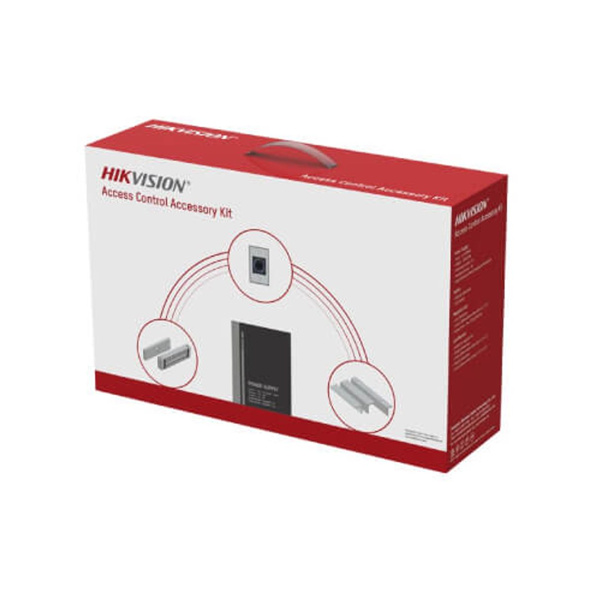 HIKVISION - KIT DE ACCESO HK-DS-KAS-7M01 - Fuente 12V 2A + Botón Salida + Chapa Magnética 600 lbs + Montajes