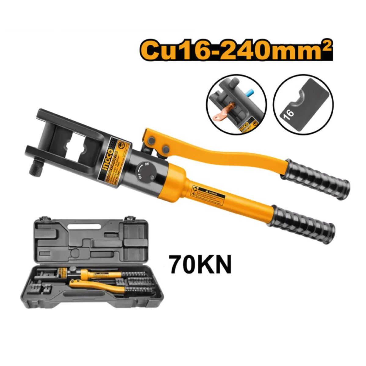 INGCO TOOLS - PONCHADORA HIDRÁULICA INGCO 70KN HHCT01240