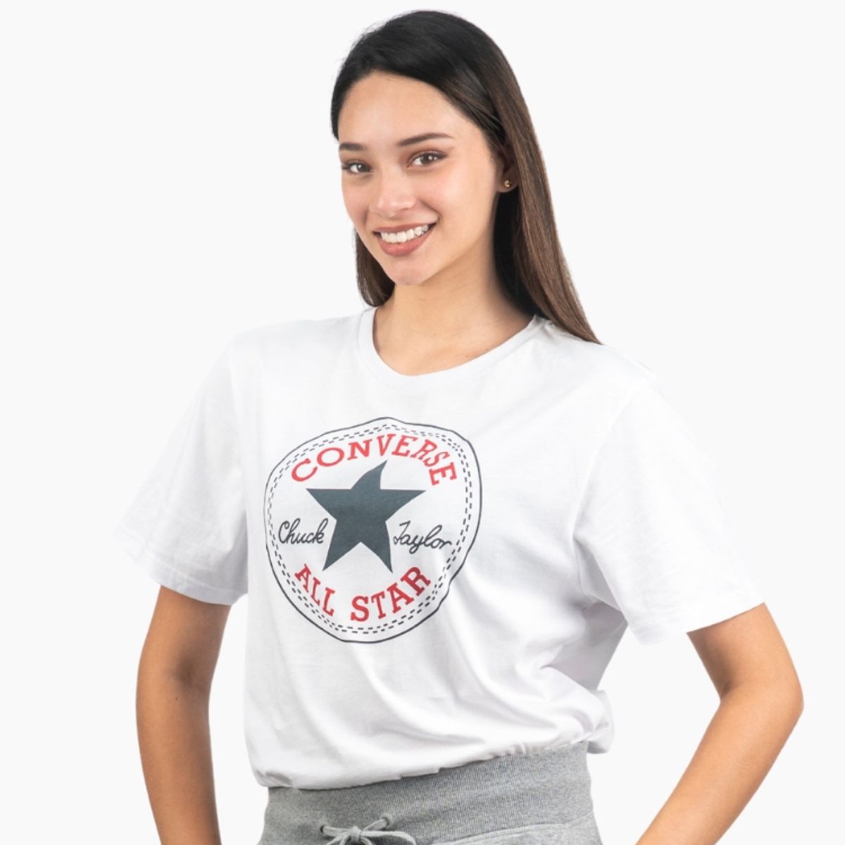 CONVERSE - Polo Mujer Chuck Patch Blanco