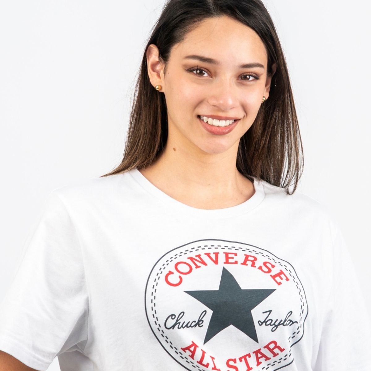 CONVERSE - Polo Mujer Chuck Patch Blanco