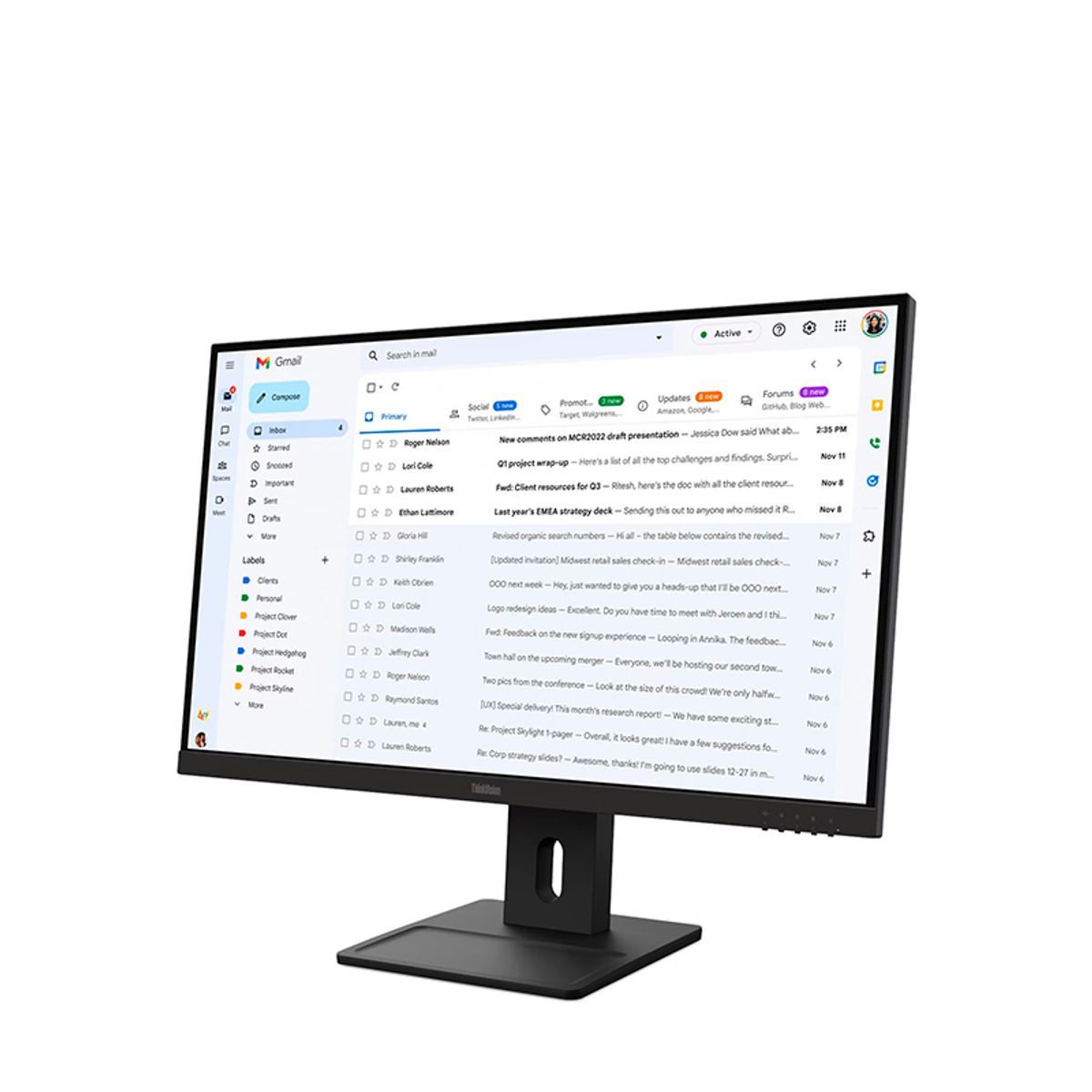LENOVO - MONITOR E27-40 LENOVO THINKVISION 27 WLED 100HZ FHD IPS HDMI DP VGA PARLANTES