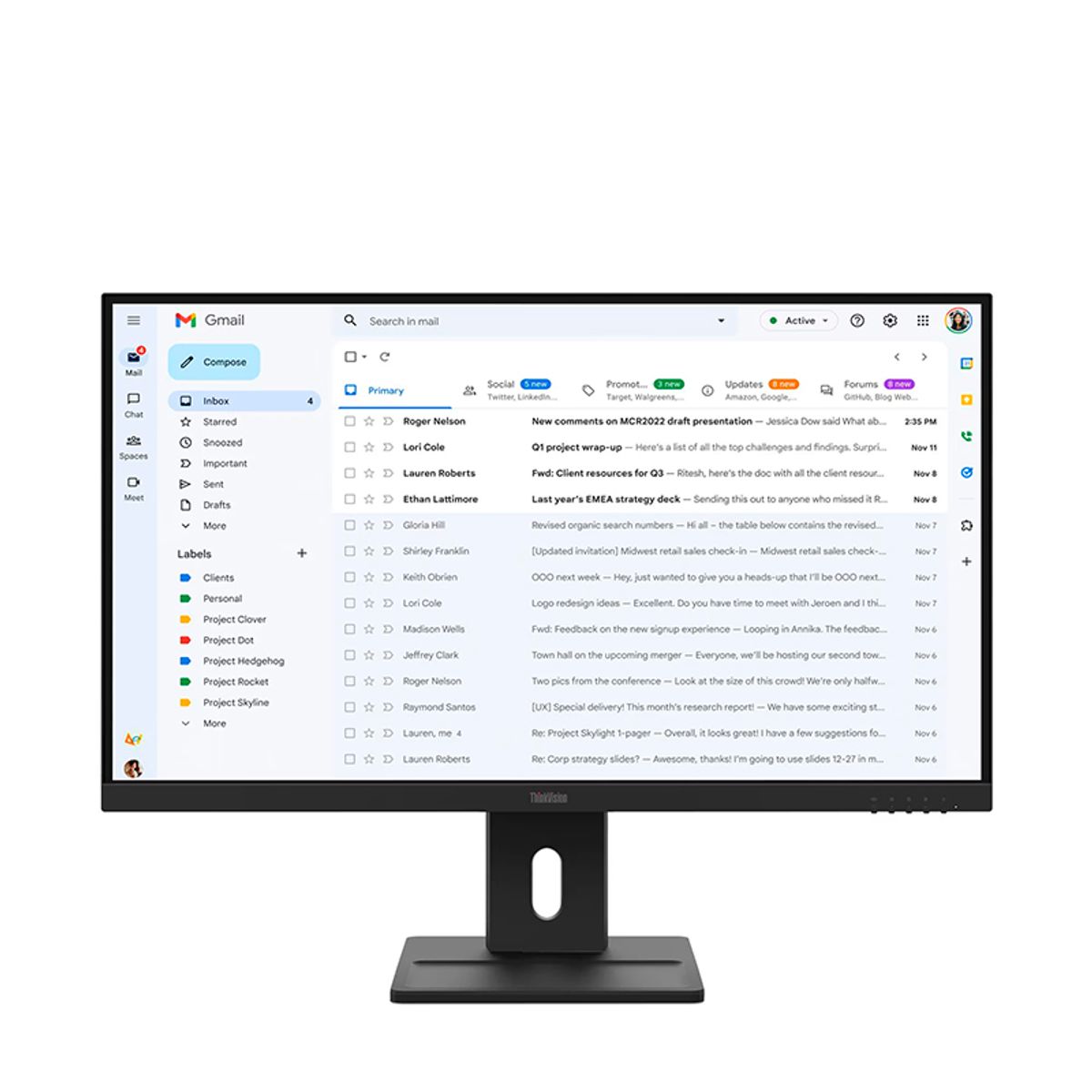 LENOVO - MONITOR E27-40 LENOVO THINKVISION 27 WLED 100HZ FHD IPS HDMI DP VGA PARLANTES