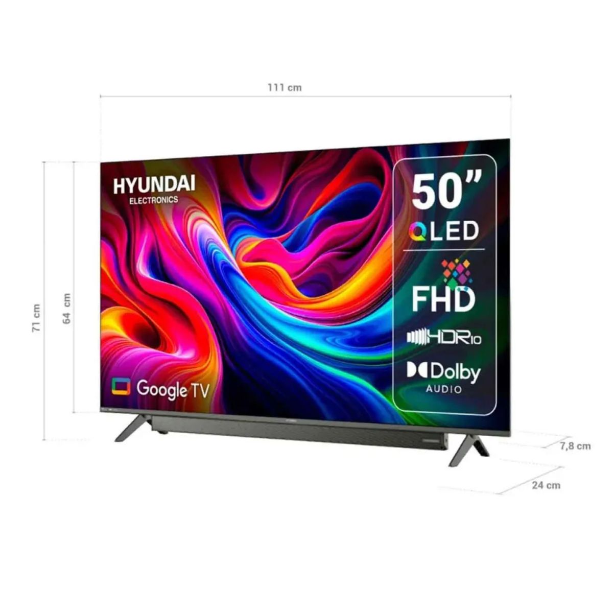 HYUNDAI - Televisor HYUNDAI 50 QLED FHD Google TV HYLED5029QFG