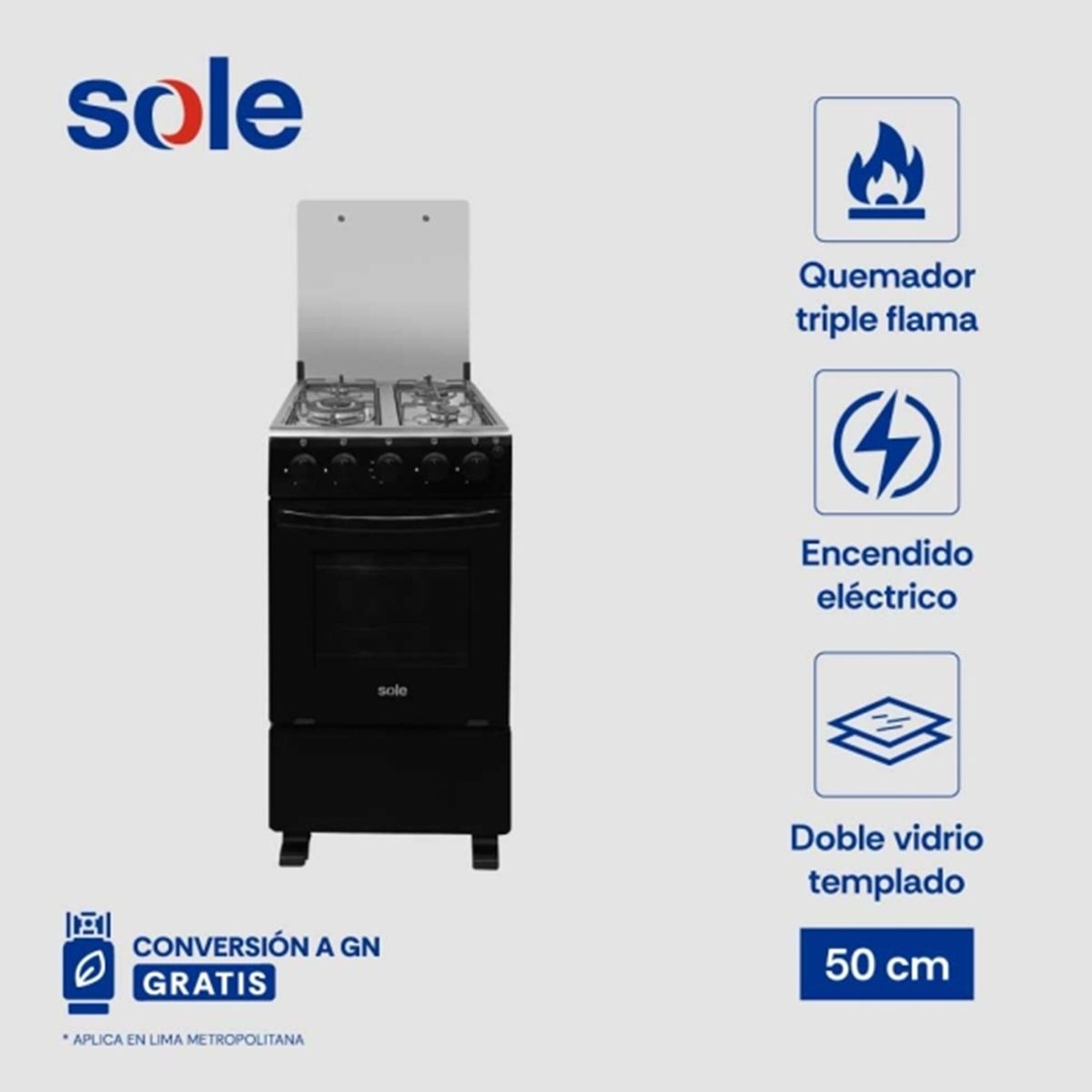 SOLE - Cocina  Cali Sole GLP 50cm  COSOL042