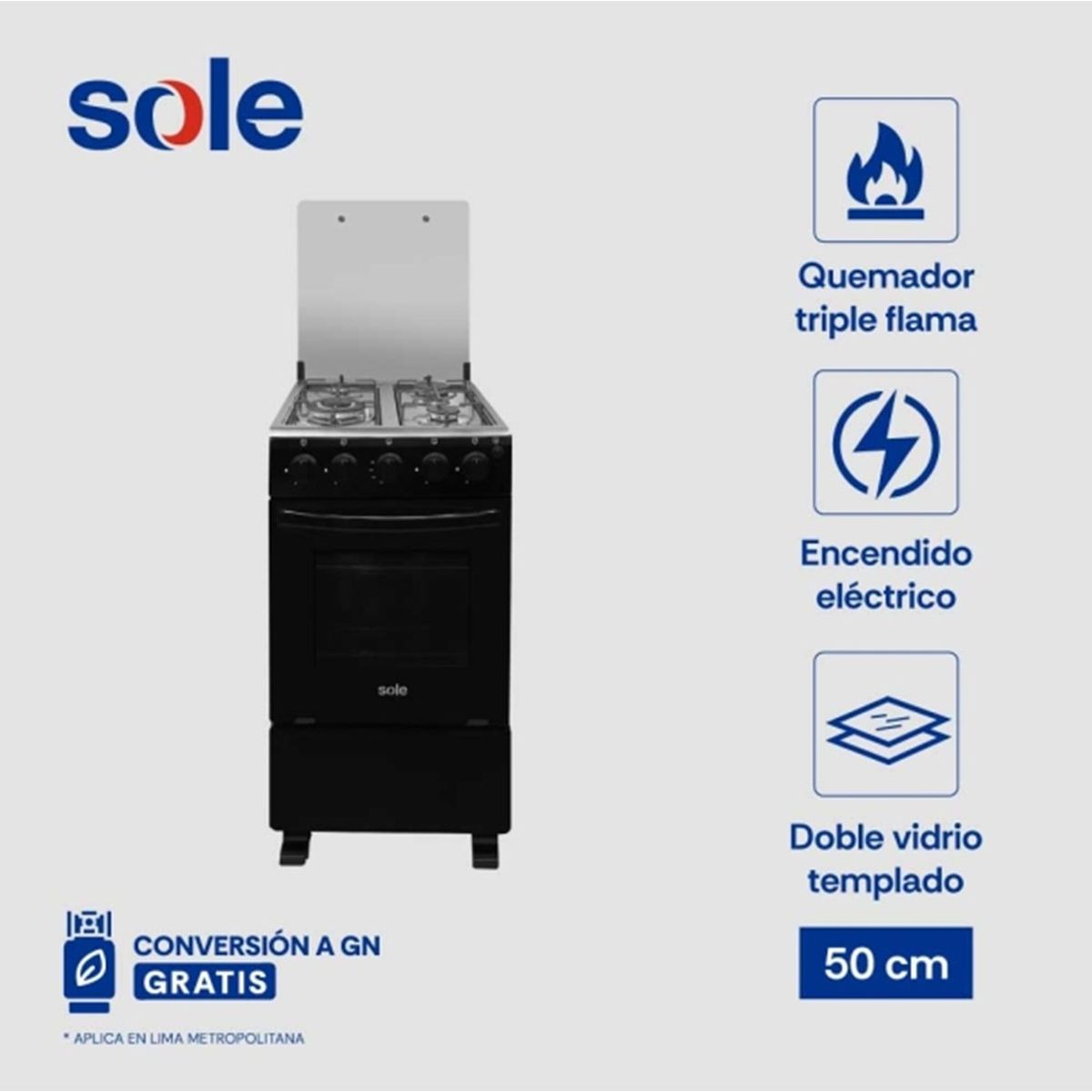 SOLE - Cocina  Cali Sole GLP 50cm  COSOL042