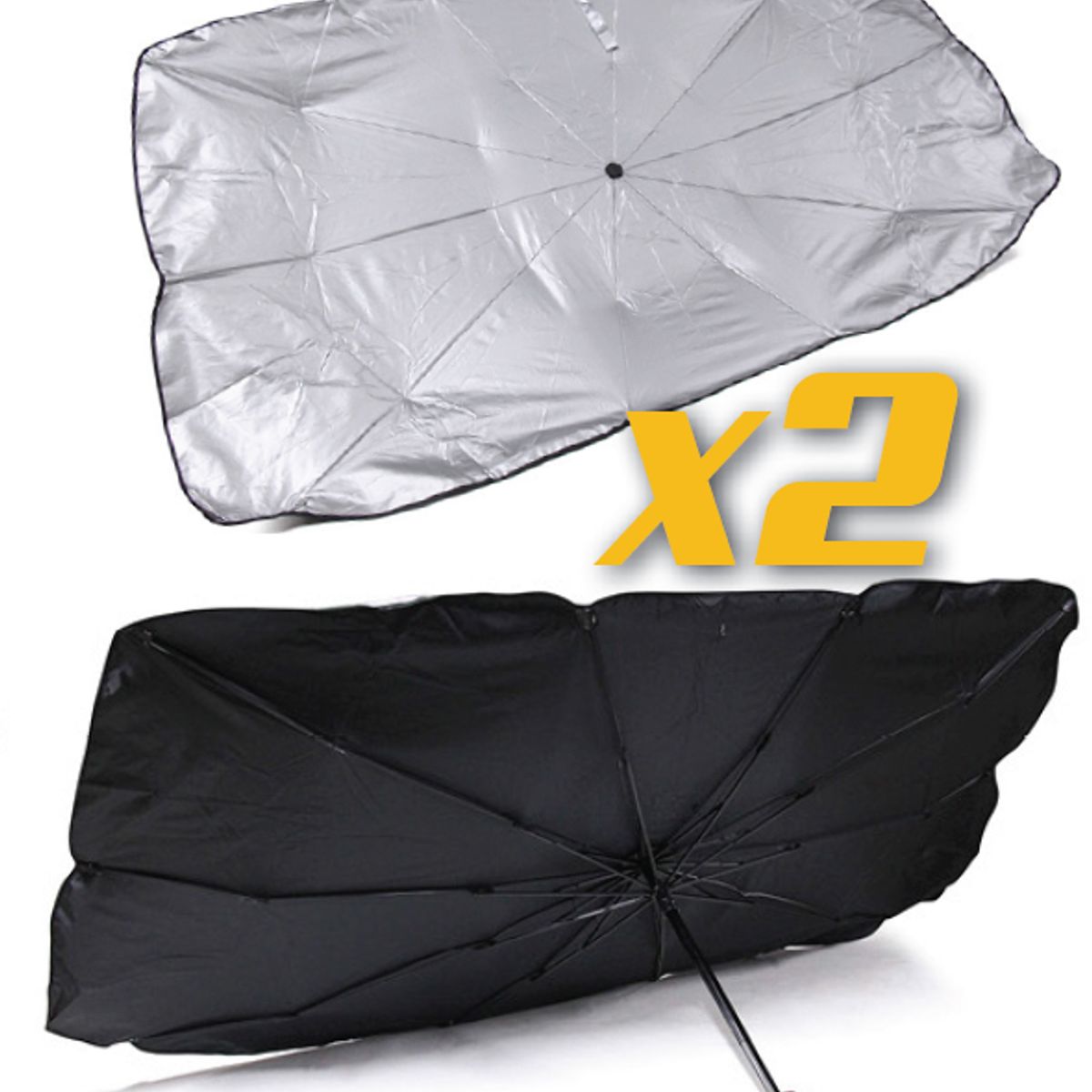GENERICO - Tapasol Frontal De Aluminio Doble Cara 147 x 75Cm Universal
