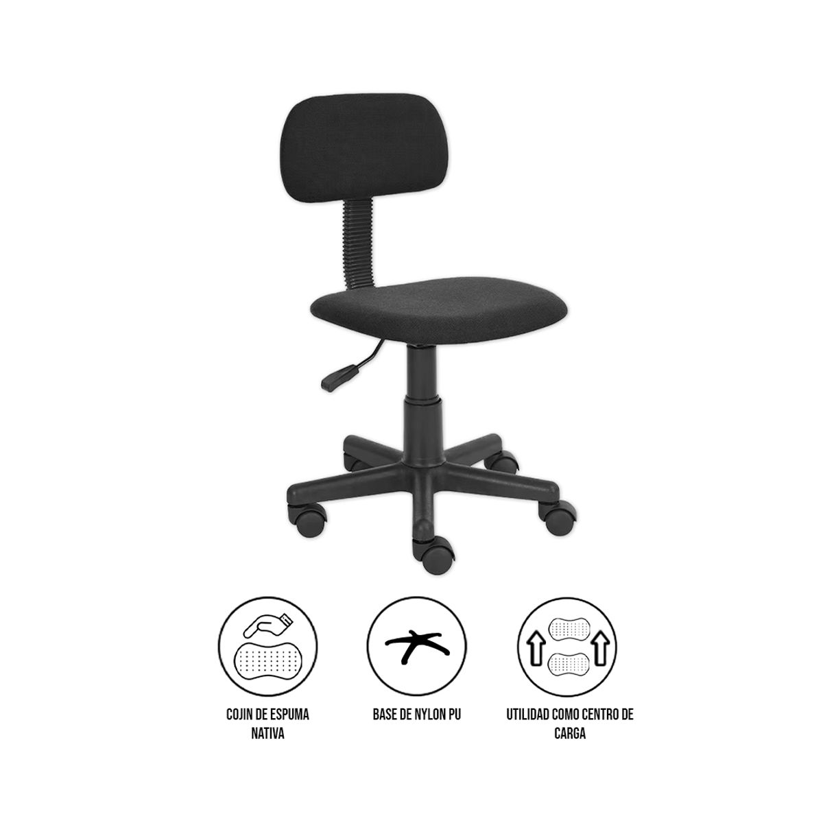 Silla Ergonómica CRN-099 Negra Ajustable 360°, marca S&T - Foto Principal