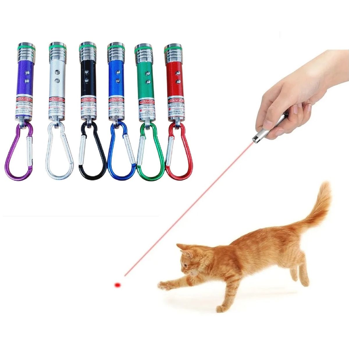 GENERICO - Puntero Laser Llavero Linterna 3 en 1 Laser Rojo