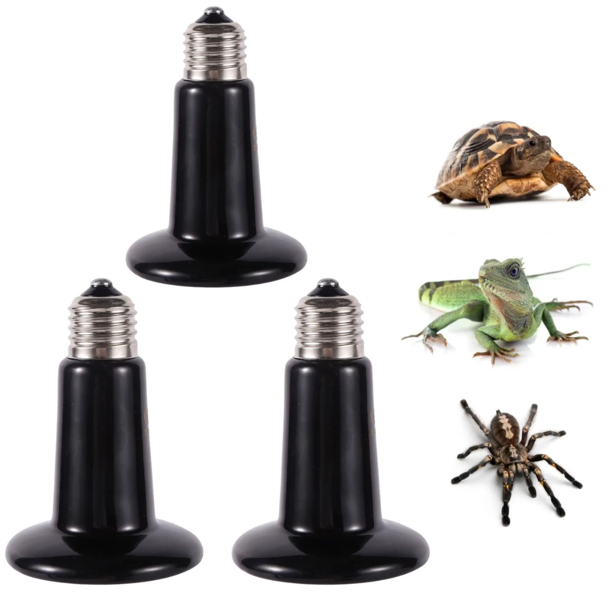 GENERICO - FOCO CERÁMICO DE CALOR 200W E27 REPTILES PARA INCUBADORA PACK X3